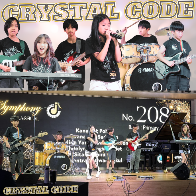 Crystal Code band winning the Prestige Award at the Symphony Classical International Youth Music Competition 2026 Thailand Preliminary Round