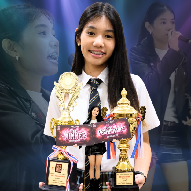 Nida Year 9 winning First Place and Best Performance Award at the ROCK or LOVE Rhythm of Music Competition in Thailand