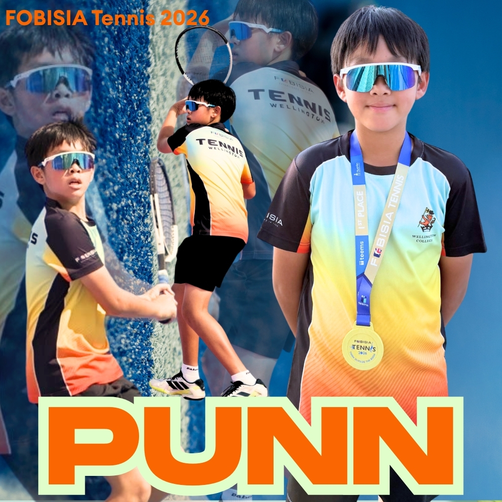 Punn Year 6 FOBISIA Tennis 2026 U11 Boys Plate Winner Wellington College Bangkok student tennis achievement