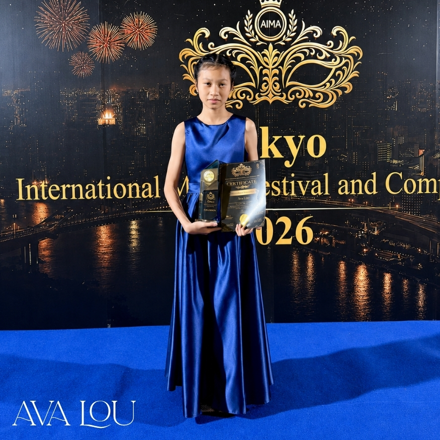 Ava Lou from Wellington College Bangkok winning Champion Prize at the Tokyo International Music Festival Thailand Preliminary Round