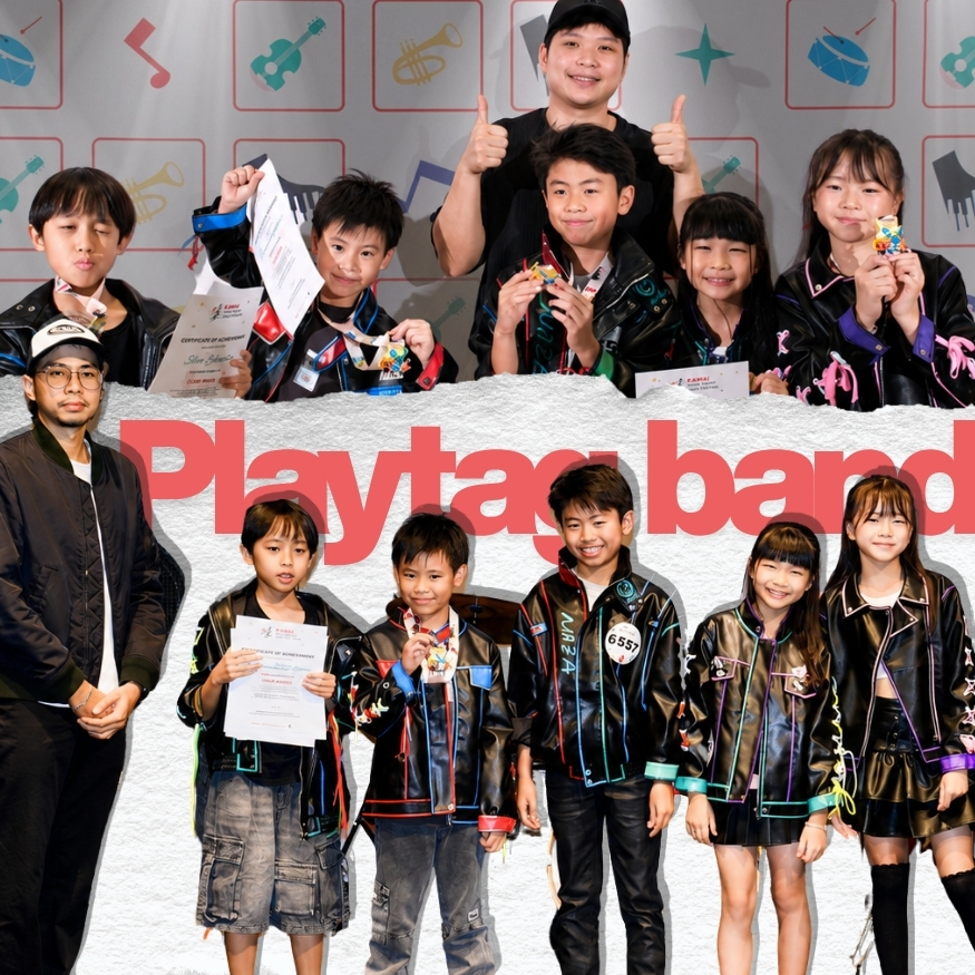 PlayTag Band from Wellington College Bangkok receiving a Gold Medal at the Kawai Young Talent Music Festival